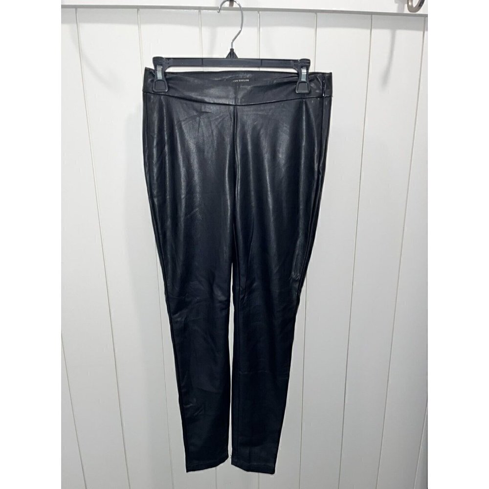 Ann Taylor Women's NWT Pants Faux Leather Black High Rise Size 2P MSRP $98 Fall